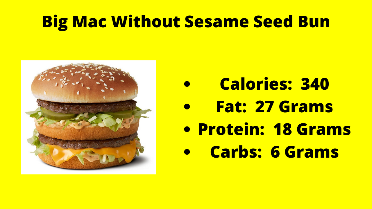 Here are the nutritional numbers for the Big Mac without the Sesame Seed Bun!