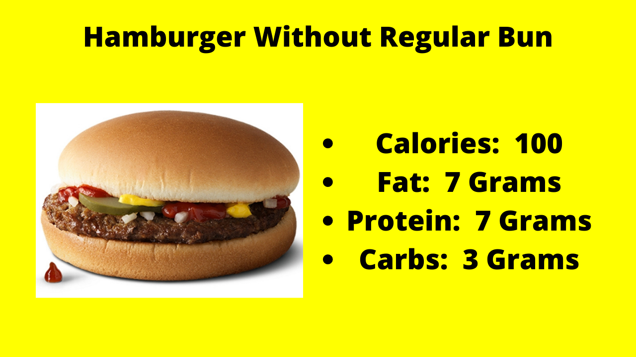 Here are the nutritional numbers for the Hamburger without the Regular Bun