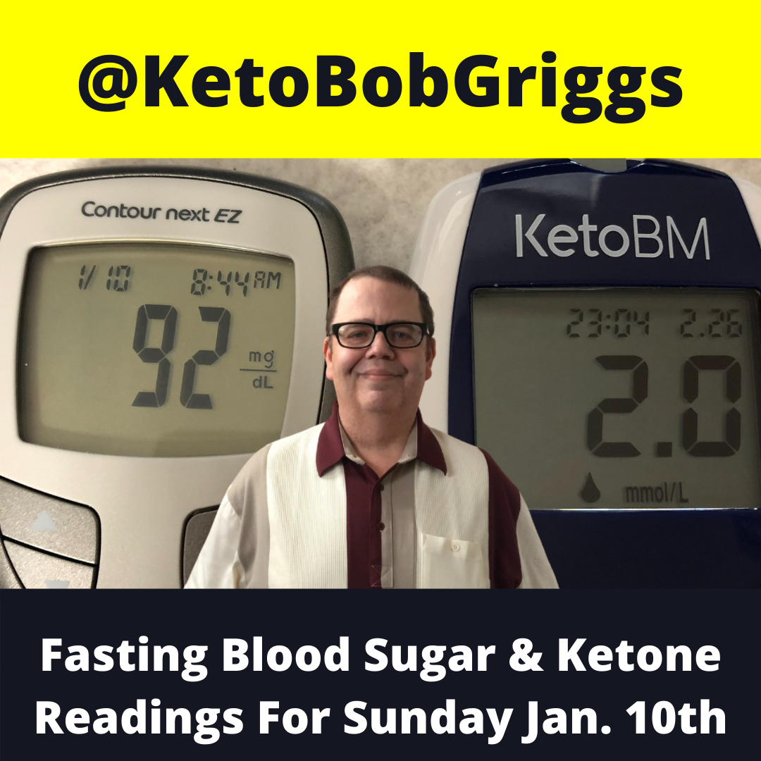 Sunday January 10, 2021 Fasting Blood Sugar And Ketone Readings