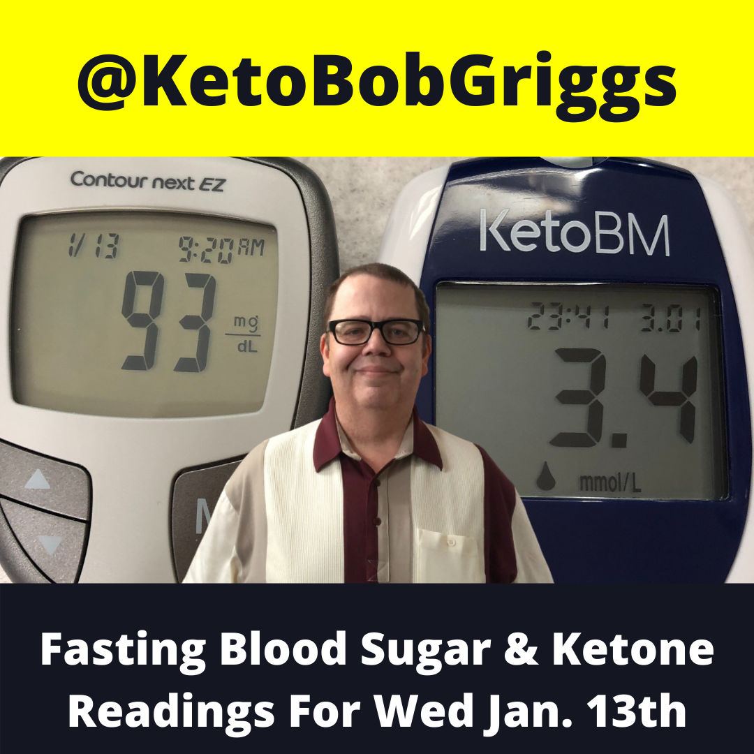 January 13th Fasting Blood Sugar And Ketone Reading!