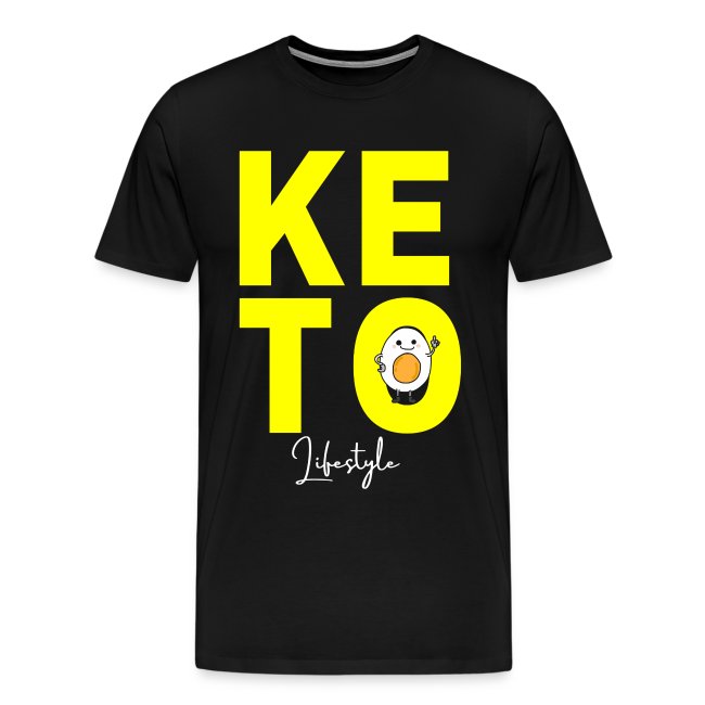 Keto Lifestyle Egg Bright Yellow Text Design Men's Premium T-Shirt