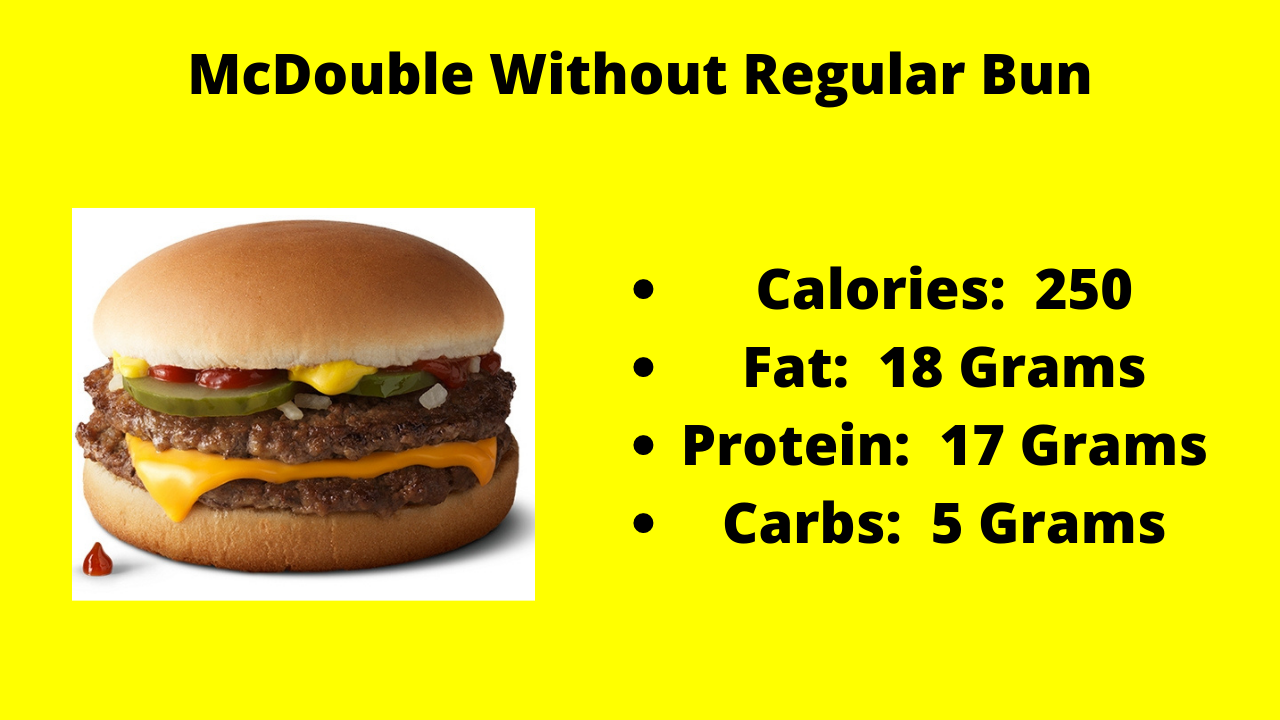 Here are the nutritional numbers for the McDouble without the Regular Bun!