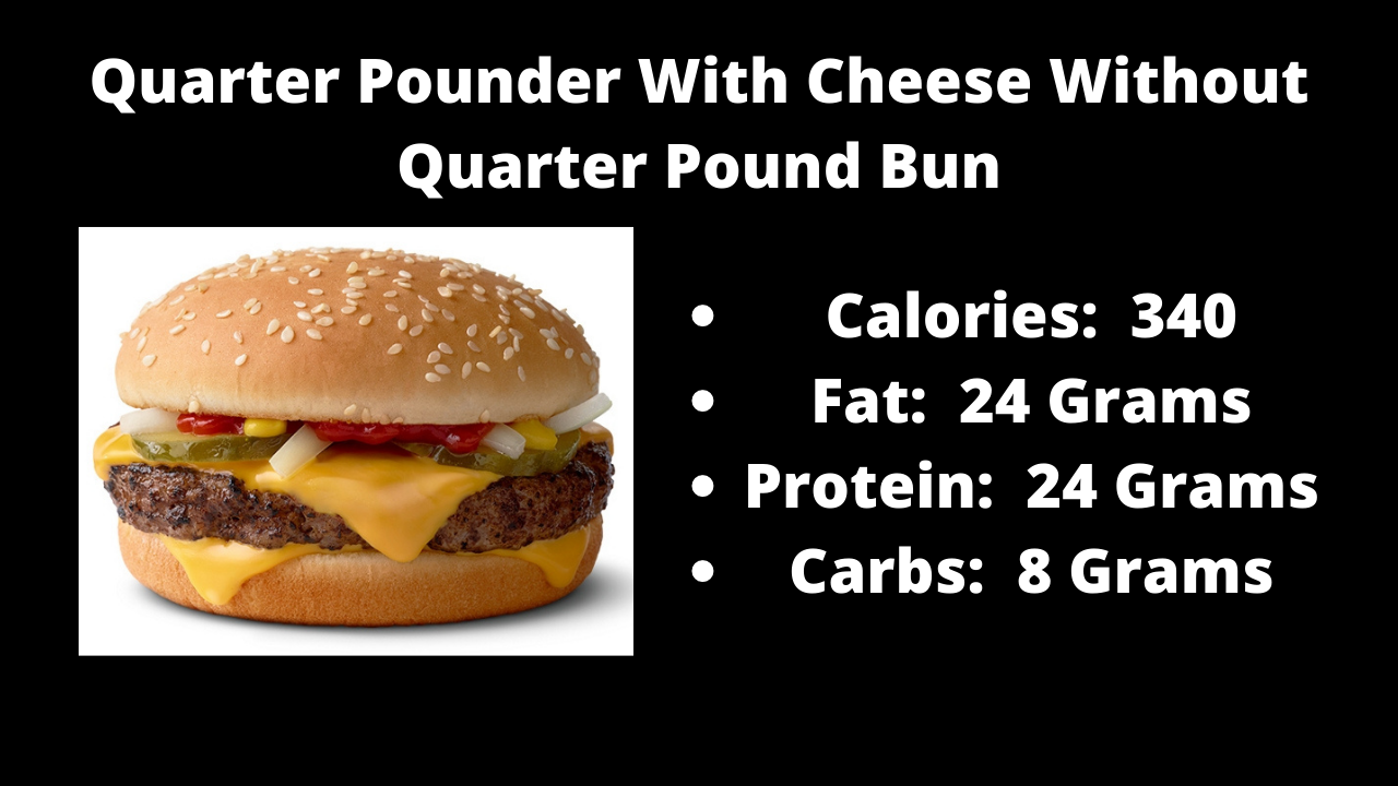 Here are the nutritional numbers for the Quarter Pounder With Cheese without the Quarter Pounder Bun!