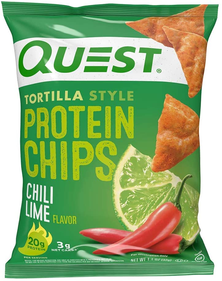 Quest Nutrition Tortilla Style Protein Chips, Chili Lime, Baked, 1.1 Ounce (12 Count)